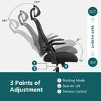 Ergonomic High-Back Office Chair with Adjustable Headrest, Lumbar Support, Thick Cushion