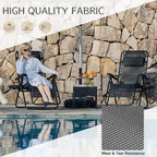 Ergonomic Portable Camping Lounge Chair Set of 2 with Detachable Tray