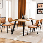 Modern Faux Leather Dining Room Chairs Set, Ergonomic Mid-Century Kitchen Accent Seating