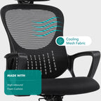 Ergonomic High-Back Office Chair with Adjustable Headrest, Lumbar Support, Thick Cushion