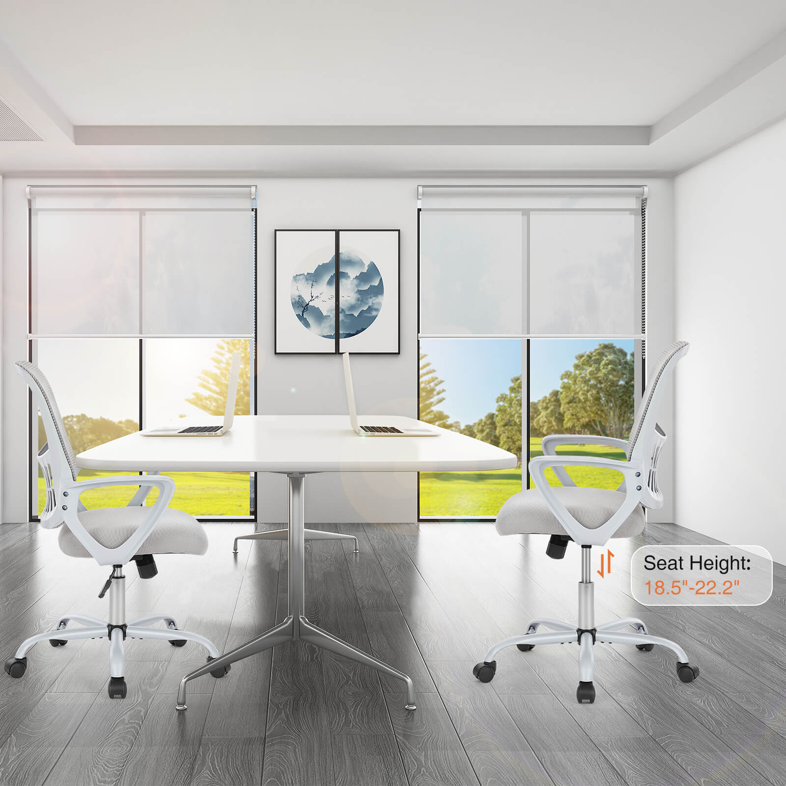 Ergonomic Office Chair with Lumbar Support, Adjustable Height, and Armrests