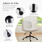 Adjustable Ergonomic Armless Office Chair with Swivel Seat and Smooth Casters