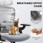 Ergonomic Office Chair with Adjustable Lumbar Support, Flip-Up Armrests, Breathable Mesh