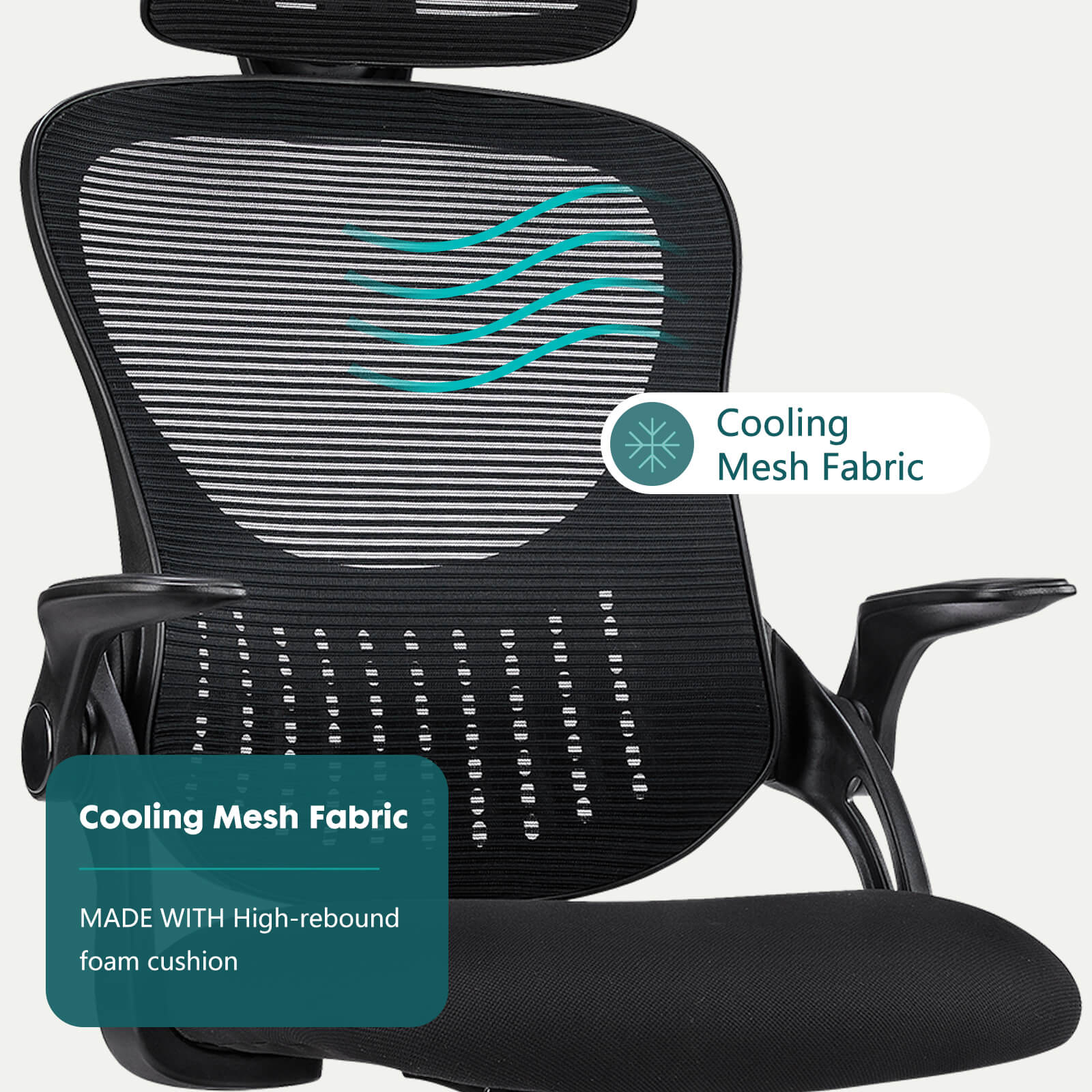 Ergonomic High-Back Office Chair with Adjustable Headrest, Lumbar Support, Thick Cushion