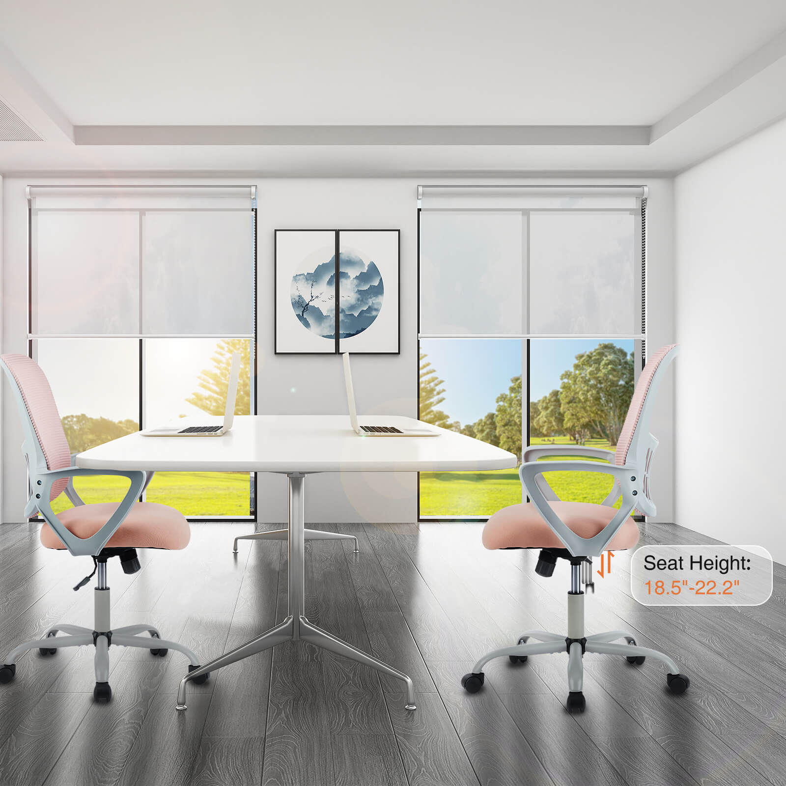 Ergonomic Office Chair with Lumbar Support, Adjustable Height, and Armrests
