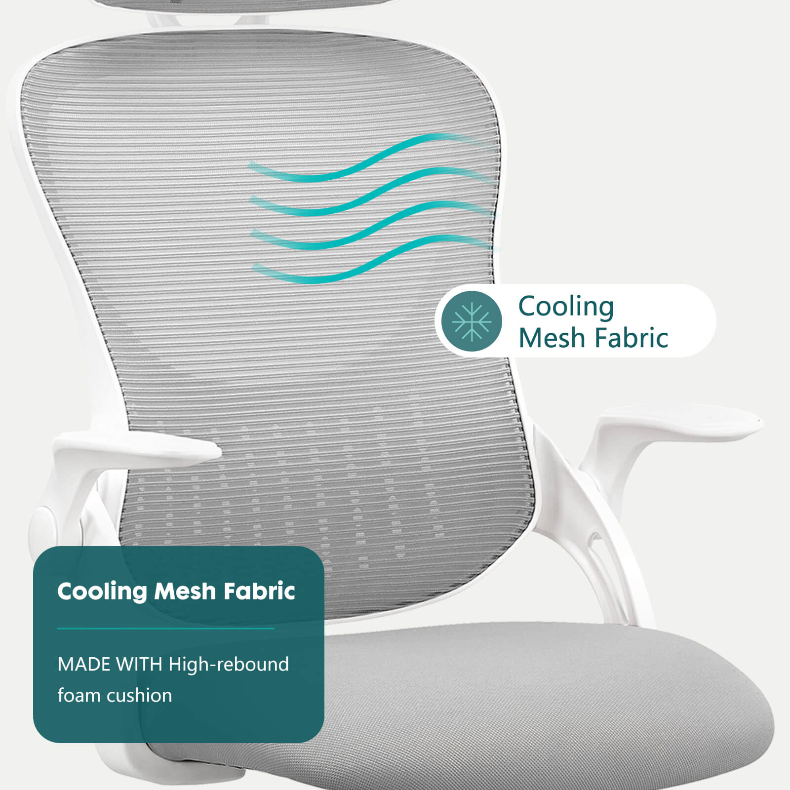 Ergonomic High-Back Office Chair with Adjustable Headrest, Lumbar Support, Thick Cushion