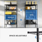Durable Metal Heavy Duty 4-Tier Adjustable Storage Shelf for Kitchen Pantry Garage