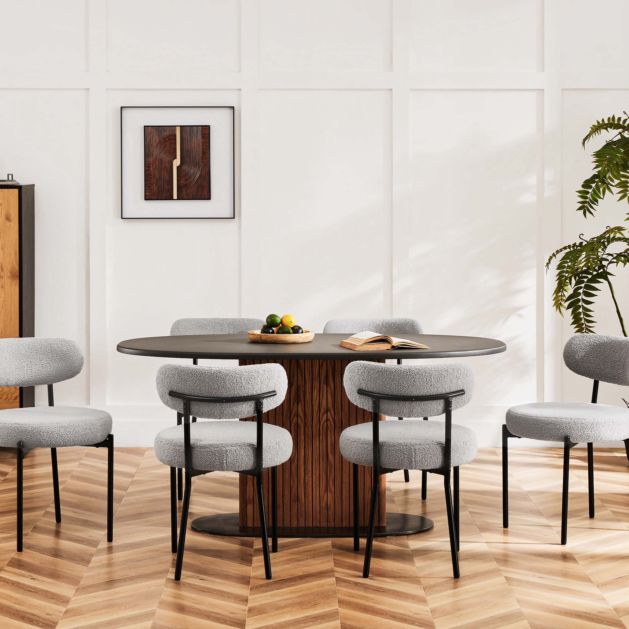 Modern Dining Chair Set of 4 with Soft Cushions for Kitchen and Dining Room