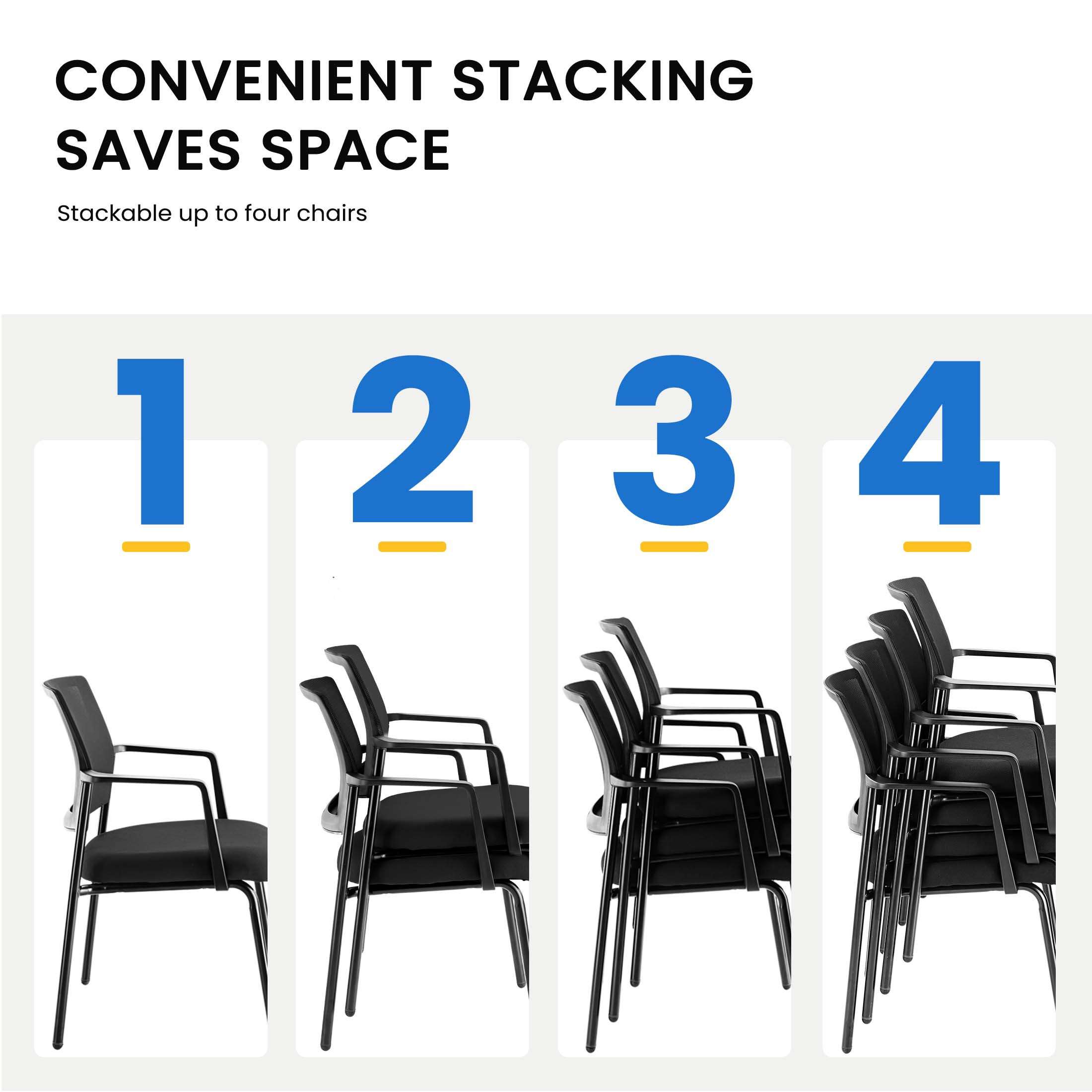 Ergonomic Mesh Back Stackable Conference Chair for Event Meeting Home Office