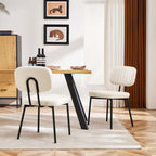 Modern Faux Leather Dining Room Chairs Set, Ergonomic Mid-Century Kitchen Accent Seating