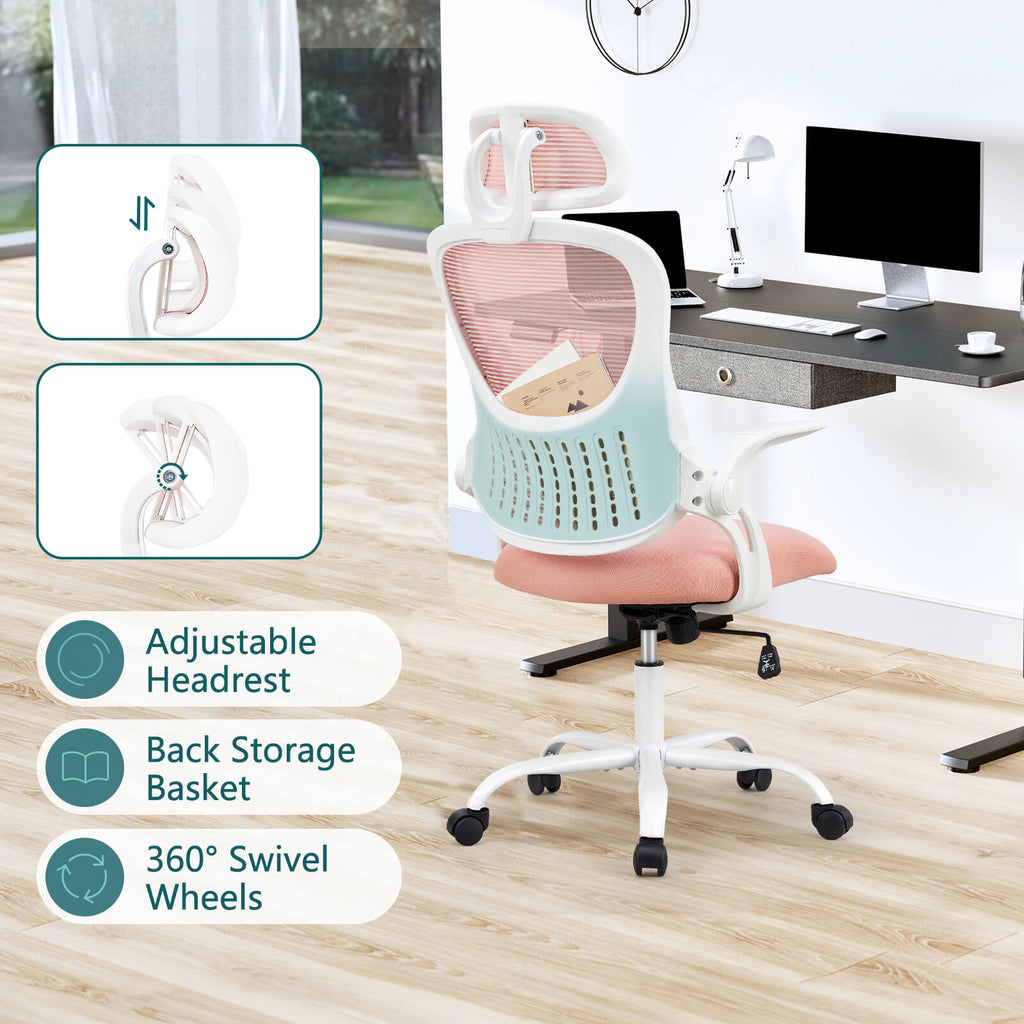 Ergonomic High-Back Office Chair with Adjustable Headrest, Lumbar Support, Thick Cushion