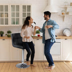Modern Adjustable Swivel Barstool, Ergonomic PU Leather Counter Height Chair for Kitchen