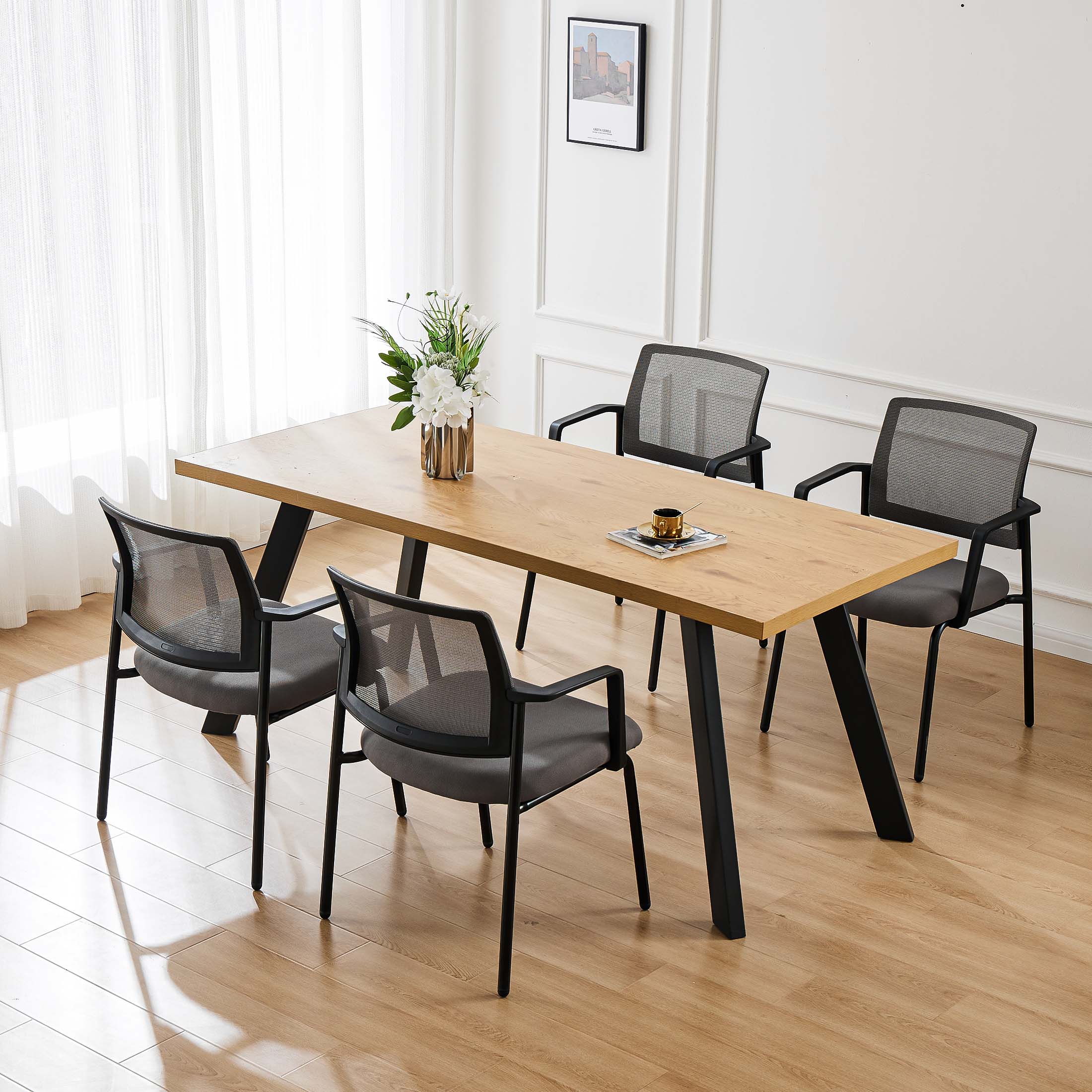 Ergonomic Mesh Back Stackable Conference Chair for Event Meeting Home Office