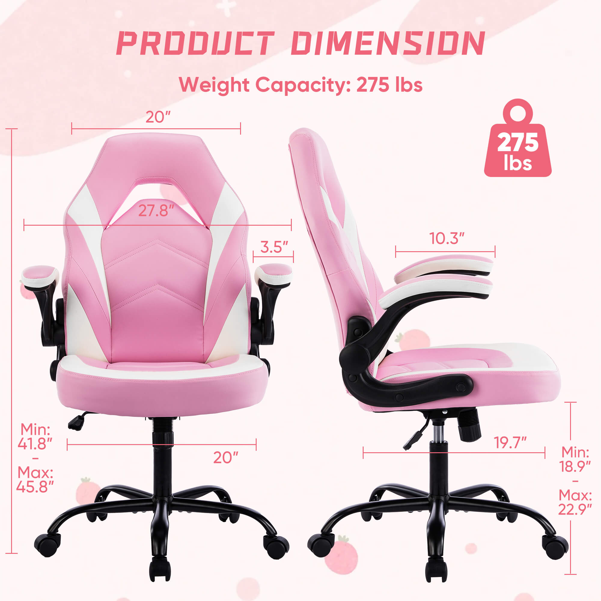 Ergonomic Leather Gaming Chair with Adjustable Height and Flip-Up Arms