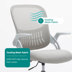 Comfortable Ergonomic Office Chair with Flip-Up Armrests and Adjustable Lumbar Support
