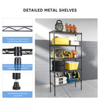Durable Metal Heavy Duty 4-Tier Adjustable Storage Shelf for Kitchen Pantry Garage