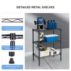 Durable Metal Heavy Duty 4-Tier Adjustable Storage Shelf for Kitchen Pantry Garage