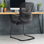 Comfortable Ergonomic Mesh Office Chair with Lumbar Support and Integrated Storage Basket