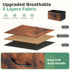 Versatile Wooden Top Dresser with 7 Fabric Drawers for Bedroom and Living Room Storage