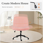 Adjustable Ergonomic Armless Office Chair with Swivel Seat and Smooth Casters