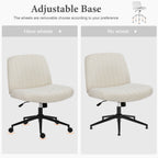 Adjustable Ergonomic Armless Office Chair with Swivel Seat and Smooth Casters