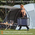 Ergonomic Portable Camping Lounge Chair Set of 2 with Detachable Tray
