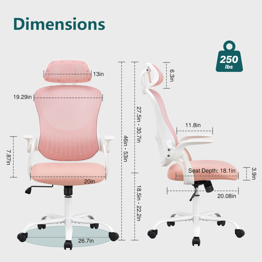 Ergonomic High-Back Office Chair with Adjustable Headrest, Lumbar Support, Thick Cushion