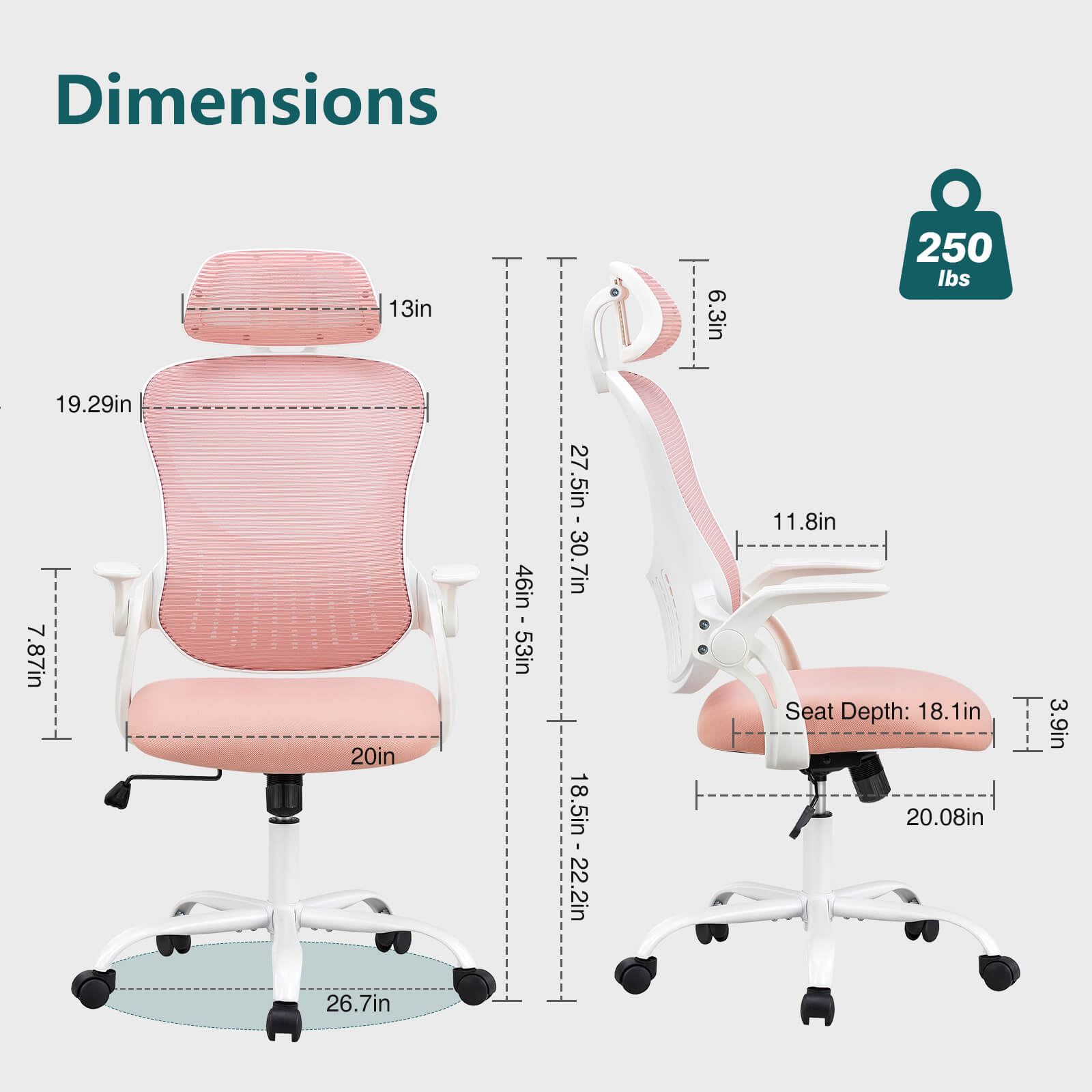 Ergonomic High-Back Office Chair with Adjustable Headrest, Lumbar Support, Thick Cushion