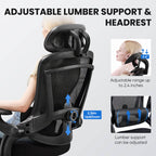 Ergonomic Office Chair with Adjustable Lumbar Support, Flip-Up Armrests, Breathable Mesh