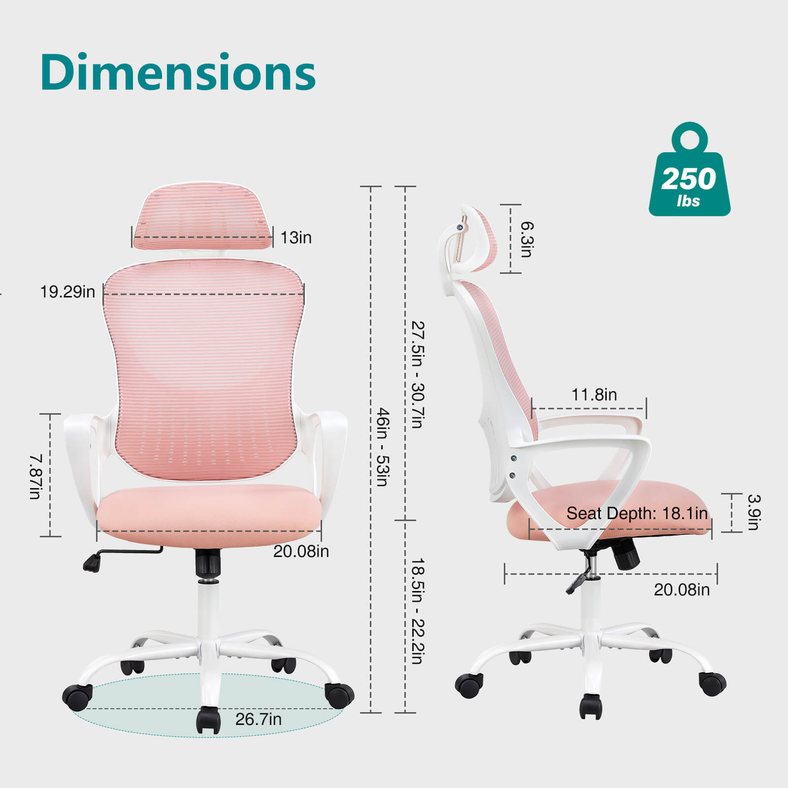 Ergonomic High-Back Office Chair with Adjustable Headrest, Lumbar Support, Thick Cushion