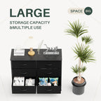 Versatile TV Stand with Six Wide Fabric Storage Drawers for Home