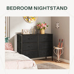 Versatile TV Stand with Six Wide Fabric Storage Drawers for Home
