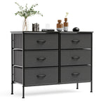 Versatile TV Stand with Six Wide Fabric Storage Drawers for Home