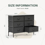 Versatile TV Stand with Six Wide Fabric Storage Drawers for Home