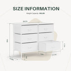 Versatile TV Stand with Six Wide Fabric Storage Drawers for Home