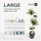 Versatile TV Stand with Six Wide Fabric Storage Drawers for Home