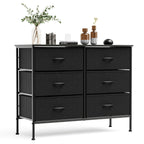 Versatile TV Stand with Six Wide Fabric Storage Drawers for Home