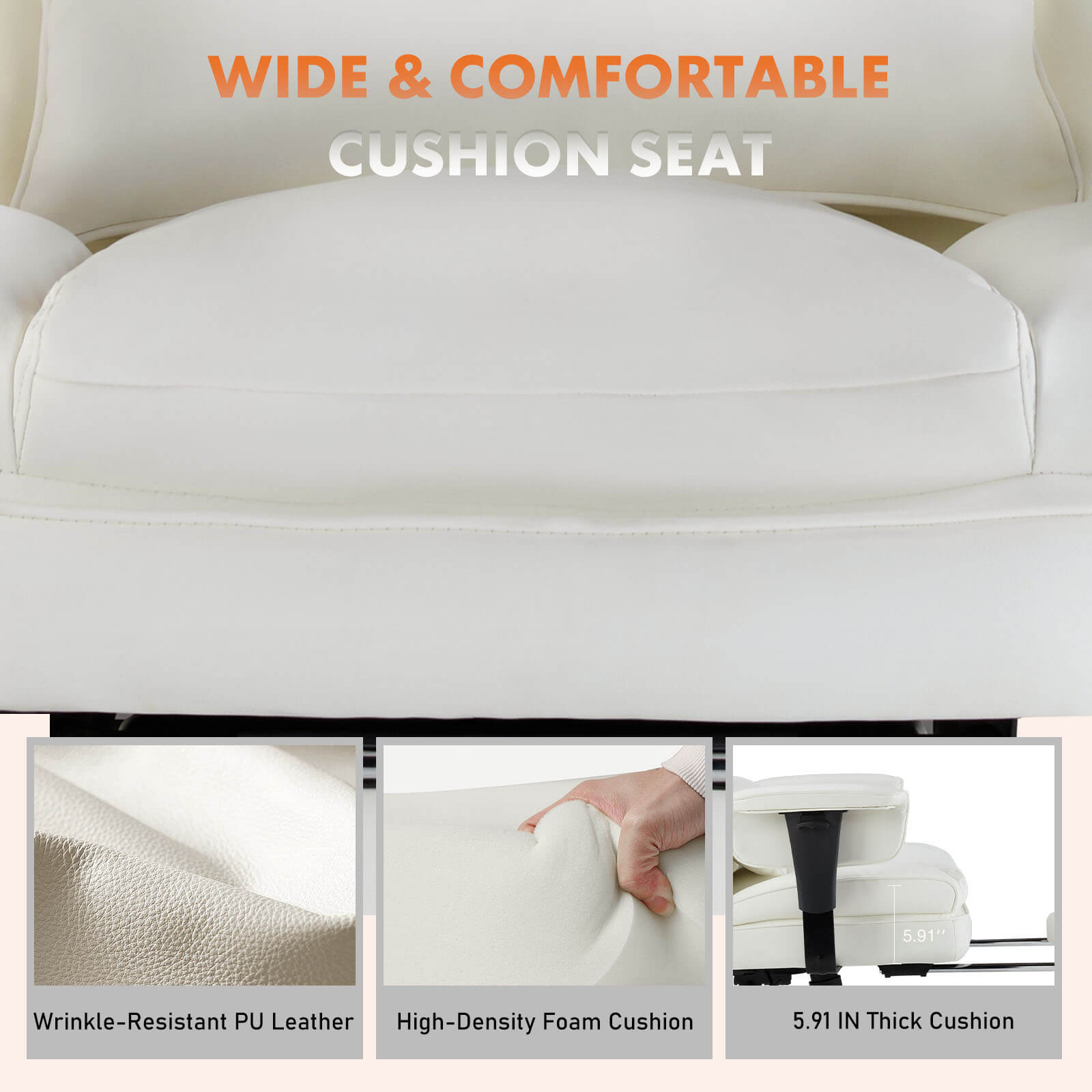 Premium Ergonomic Leather Office Chair with Retractable Leg Rest and Lumbar Support