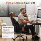 Premium Ergonomic Leather Office Chair with Retractable Leg Rest and Lumbar Support