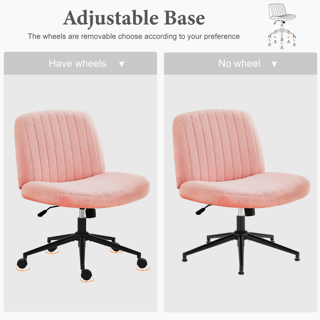 Adjustable Ergonomic Armless Office Chair with Swivel Seat and Smooth Casters