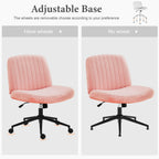 Adjustable Ergonomic Armless Office Chair with Swivel Seat and Smooth Casters