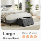 Versatile Foldable Storage Ottoman Bench for Bedroom, Living Room, Entryway Organization