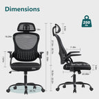 Ergonomic High-Back Office Chair with Adjustable Headrest, Lumbar Support, Thick Cushion