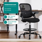 Comfortable Ergonomic Office Chair with Flip-Up Armrests and Adjustable Lumbar Support