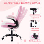 Ergonomic Leather Gaming Chair with Adjustable Height and Flip-Up Arms