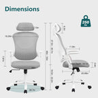 Ergonomic High-Back Office Chair with Adjustable Headrest, Lumbar Support, Thick Cushion