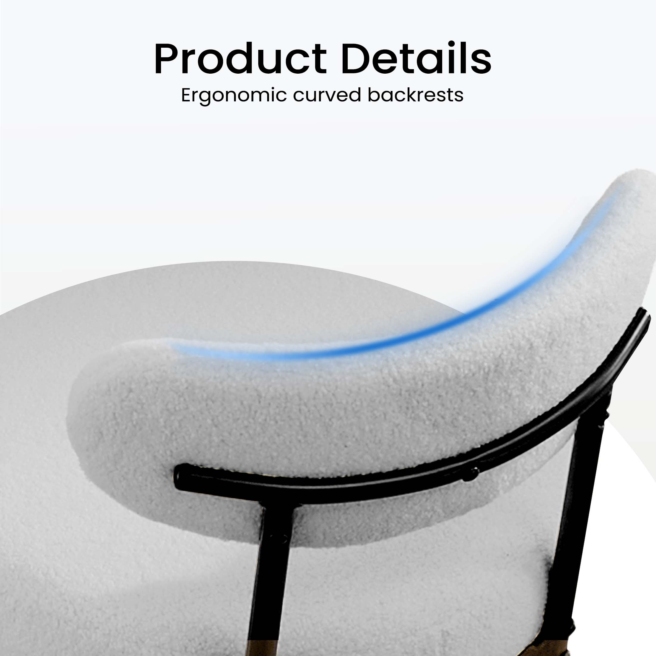 Modern Dining Chair Set of 4 with Soft Cushions for Kitchen and Dining Room
