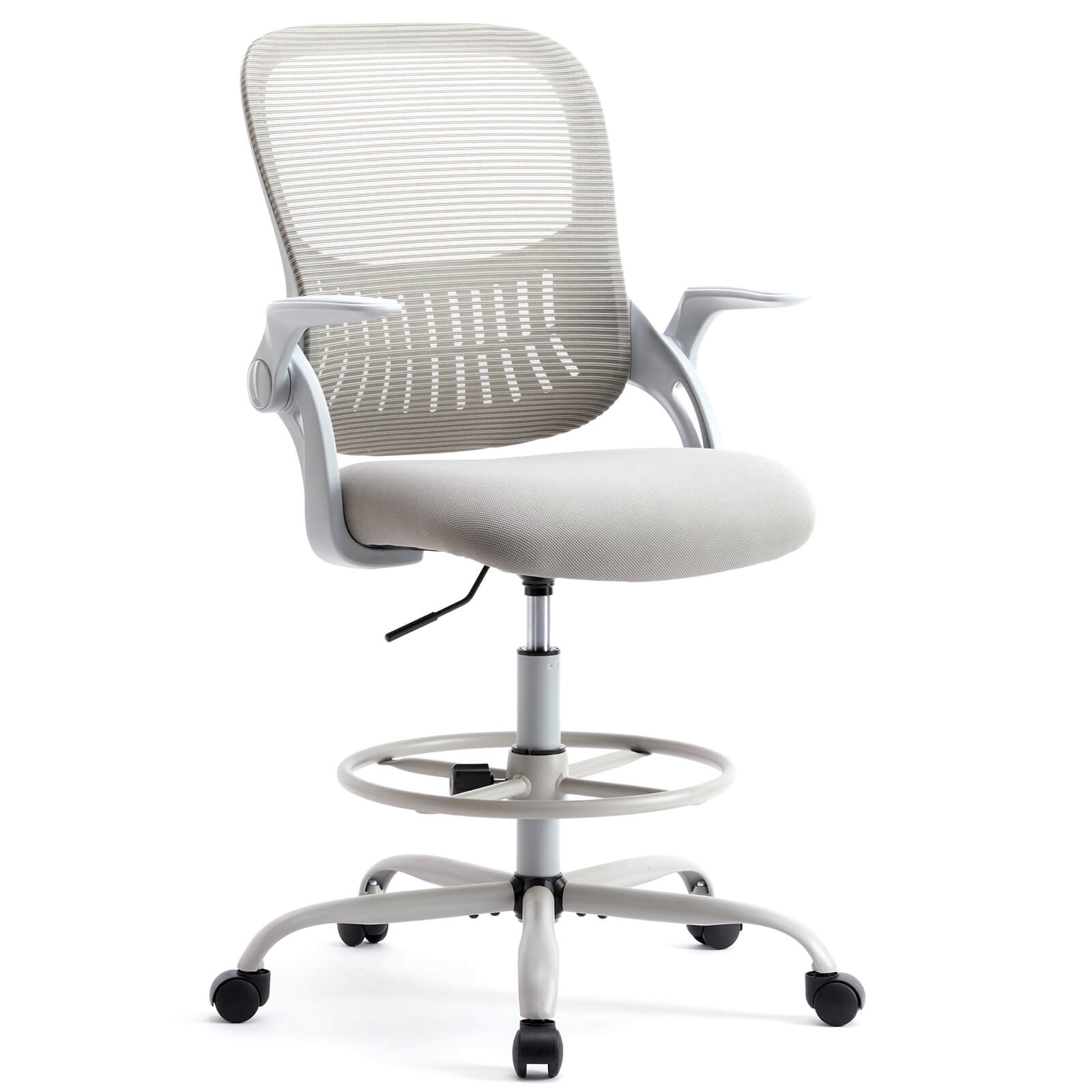 Comfortable Ergonomic Office Chair with Flip-Up Armrests and Adjustable Lumbar Support