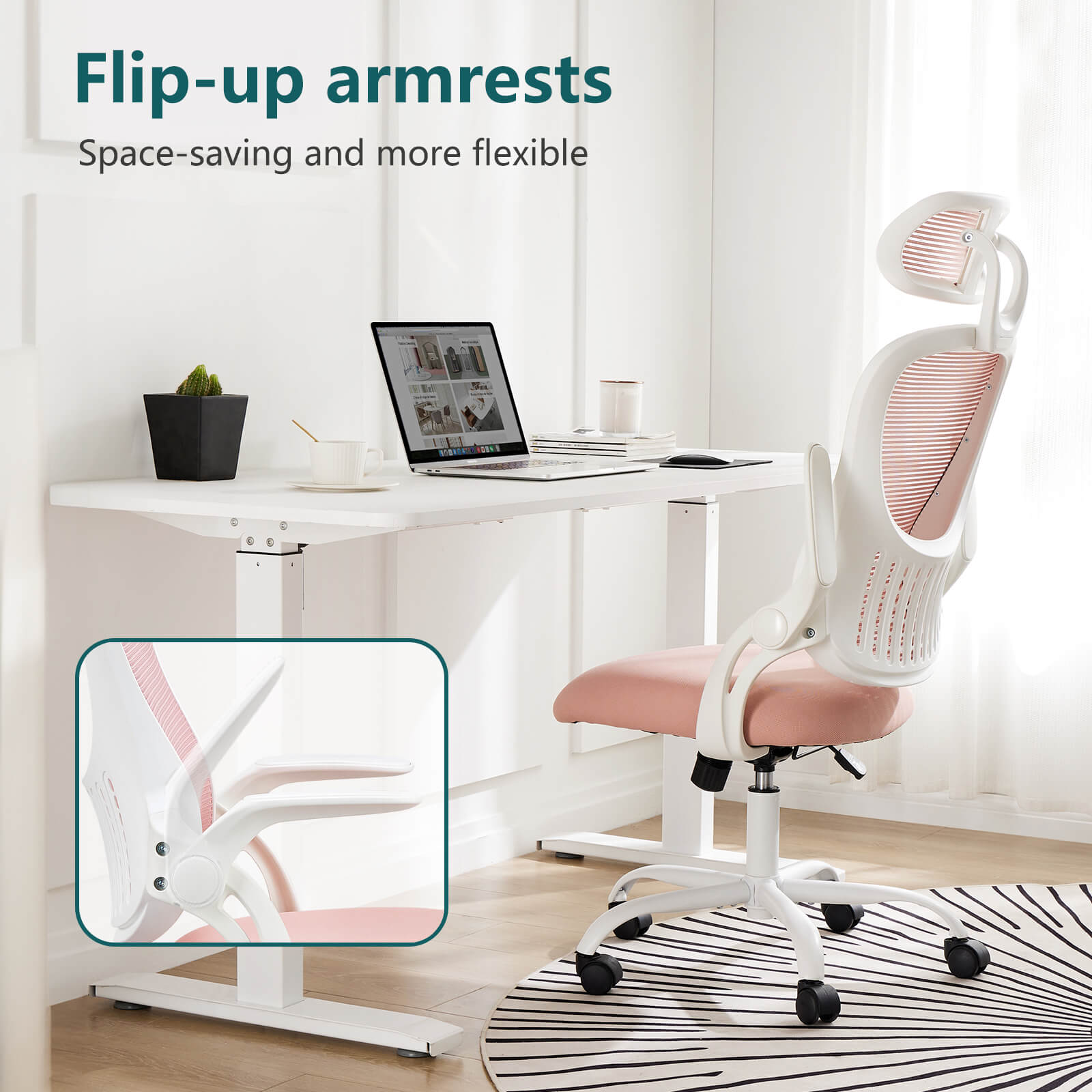 Ergonomic High-Back Office Chair with Adjustable Headrest, Lumbar Support, Thick Cushion
