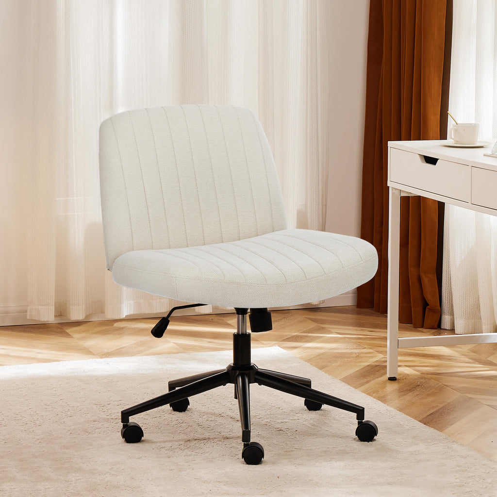 Adjustable Ergonomic Armless Office Chair with Swivel Seat and Smooth Casters